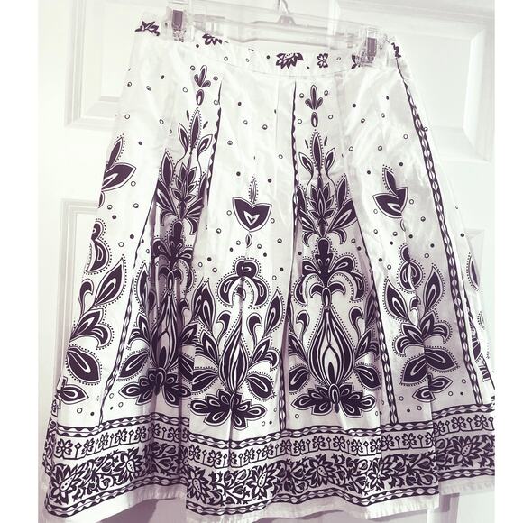 Gorgeous Flowy Black and White Skirt Talbots Fully Lined  Size 6 - Boho Western - Picture 8 of 8